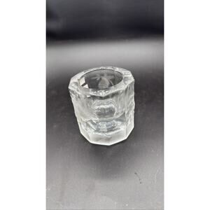 Studio Nova Holiday Bells Etched Clear Glass Votive Tea Light Candle Holder